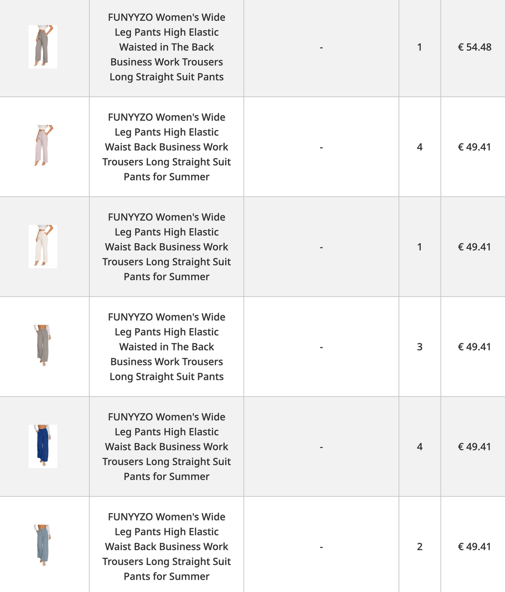 Women's clothing collection
