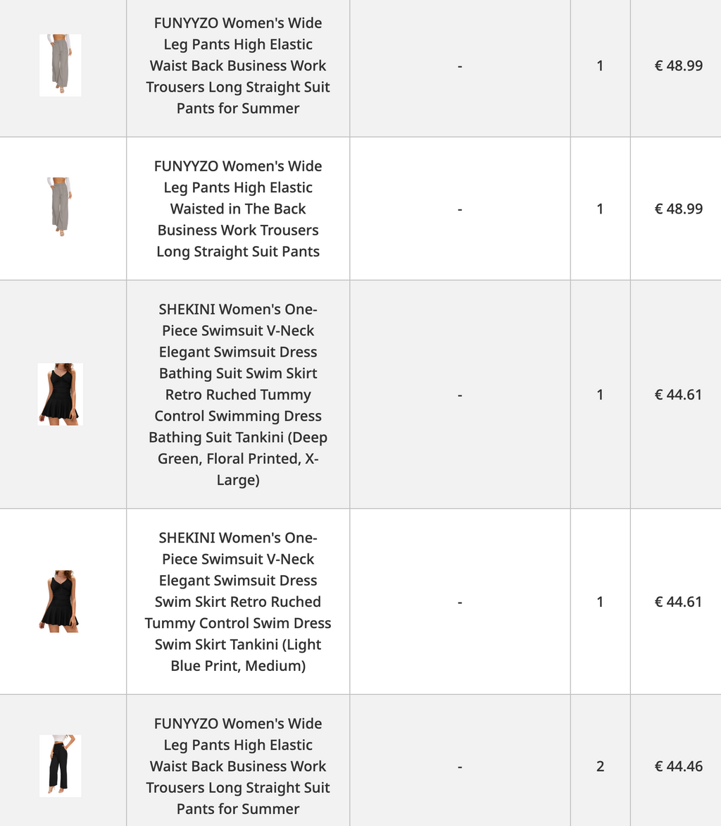 Women's clothing collection