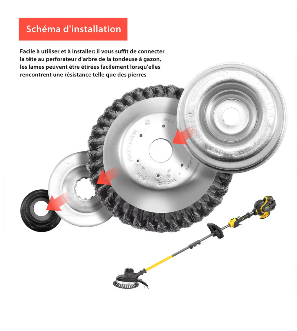 Paletė Plieninių ravėjimo šepečių galvučių